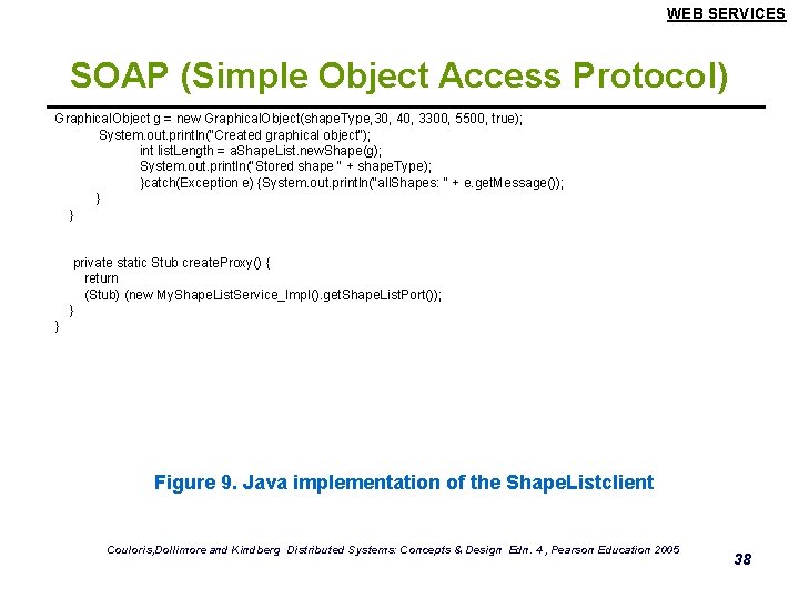 WEB SERVICES SOAP (Simple Object Access Protocol) Graphical. Object g = new Graphical. Object(shape.