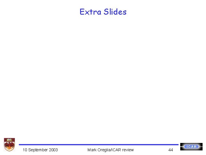 Extra Slides 10 September 2003 Mark Oreglia/ICAR review 44 