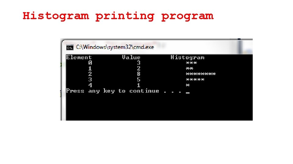 Histogram printing program 