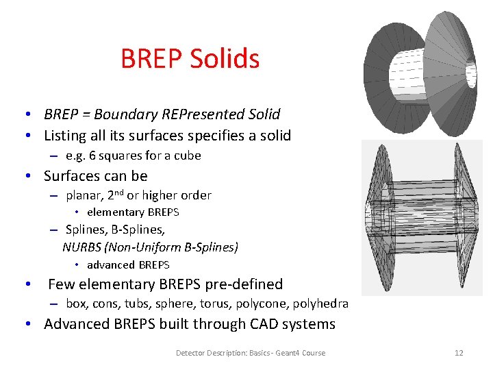 BREP Solids • BREP = Boundary REPresented Solid • Listing all its surfaces specifies