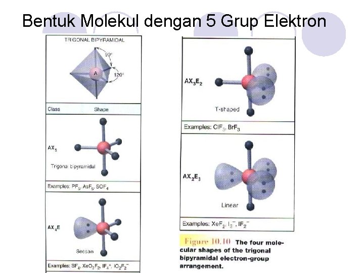 Bentuk Molekul dengan 5 Grup Elektron 