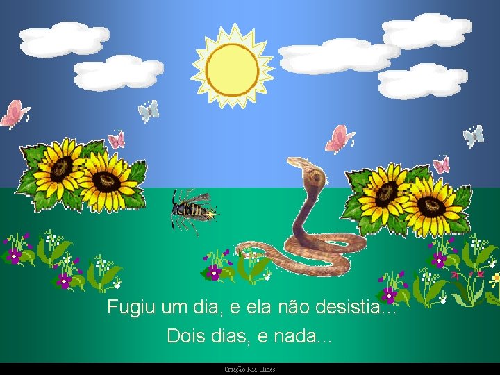  Fugiu um dia, e ela não desistia. . . Dois dias, e nada.