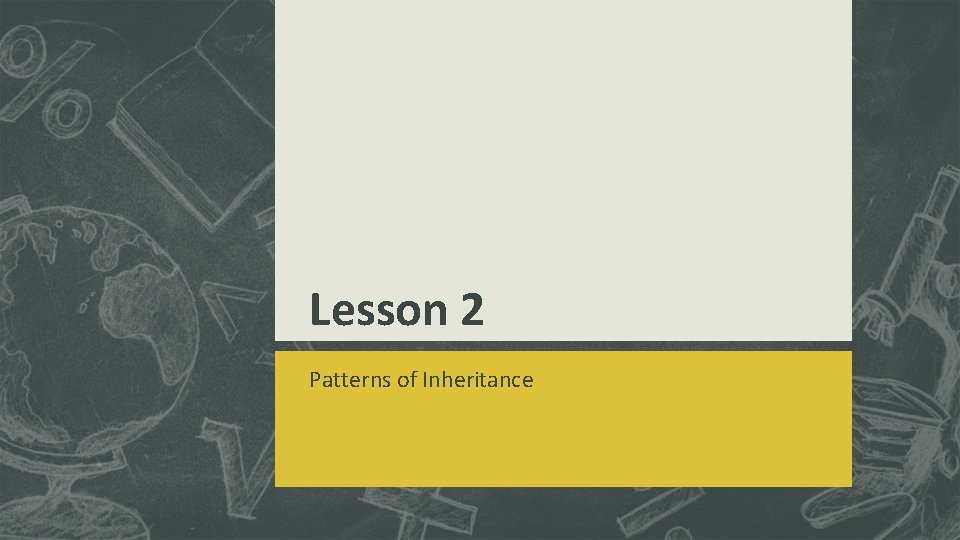 Lesson 2 Patterns of Inheritance 