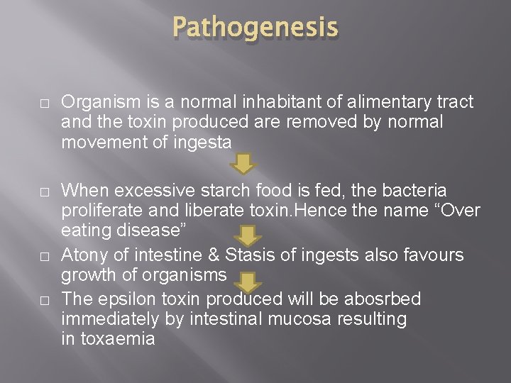 Pathogenesis � Organism is a normal inhabitant of alimentary tract and the toxin produced