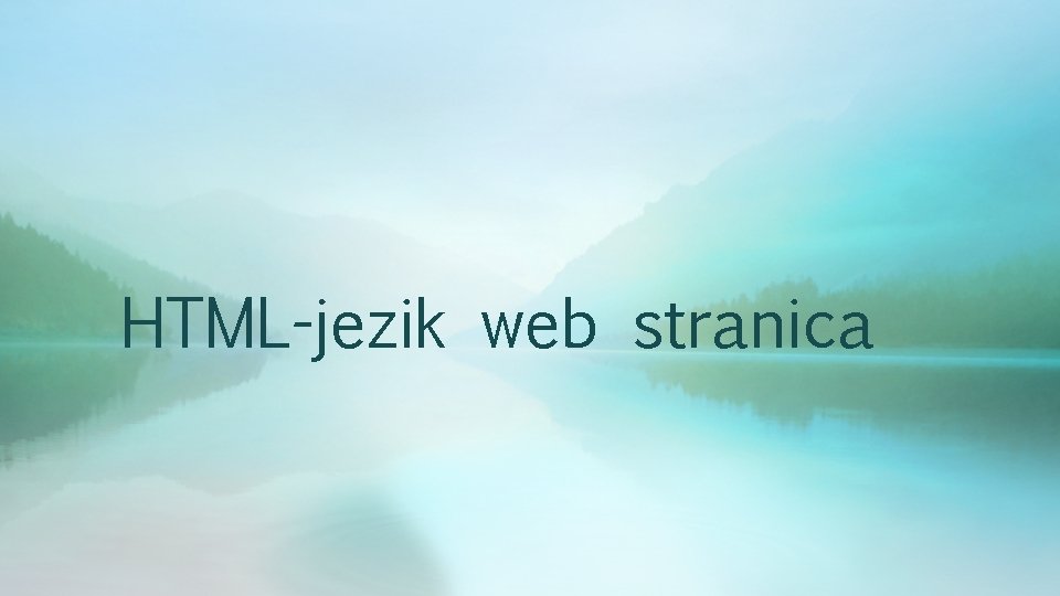 HTML-jezik web stranica 