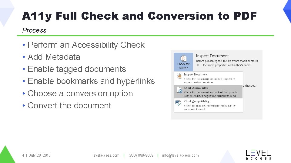 Microsoft Word 2016 Accessibility Check and Conversion to
