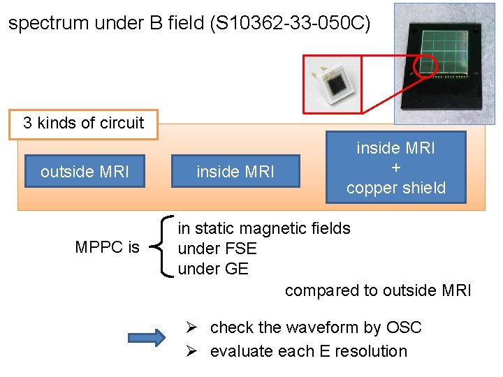 spectrum under B field (S 10362 -33 -050 C) 3 kinds of circuit outside