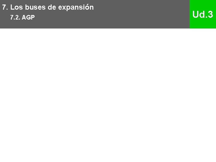 7. Los buses de expansión 7. 2. AGP Ud. 3 