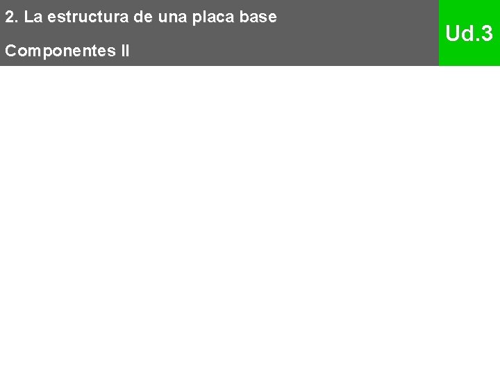 2. La estructura de una placa base Componentes II Ud. 3 