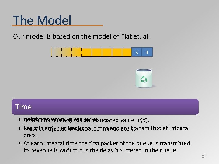 The Model Our model is based on the model of Fiat et. al. 3