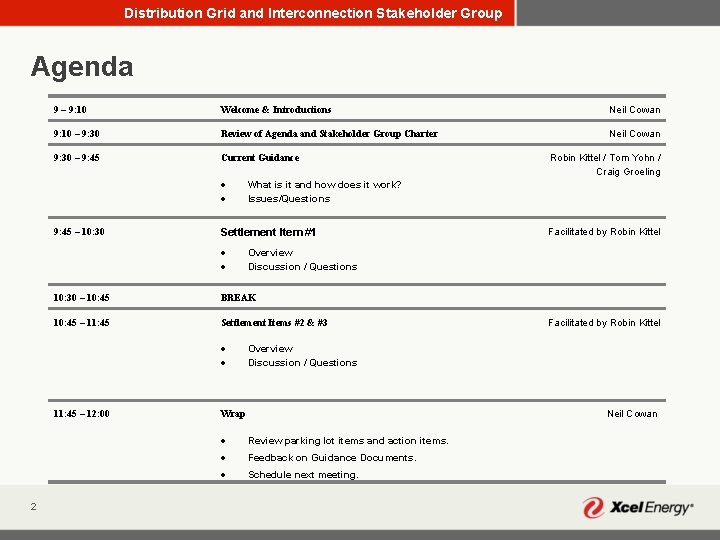 Distribution Grid and Interconnection Stakeholder Group Agenda 9 – 9: 10 Welcome & Introductions