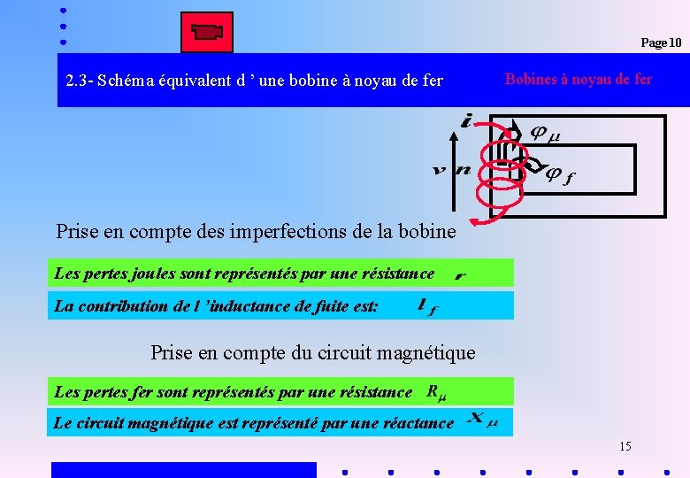 Page 10 2. 3 - Schéma équivalent d ’ une bobine à noyau de Page 10 2. 3 - Schéma équivalent d ’ une bobine à noyau de