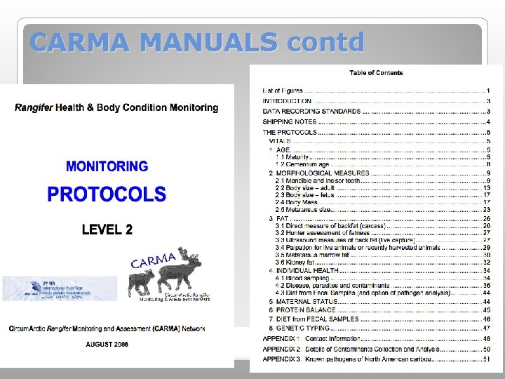 CARMA MANUALS contd 