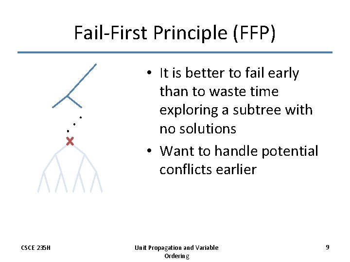Fail-First Principle (FFP) • It is better to fail early than to waste time