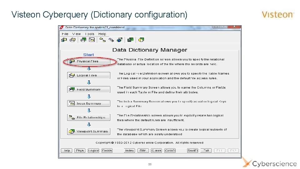 Visteon Cyberquery (Dictionary configuration) 20 