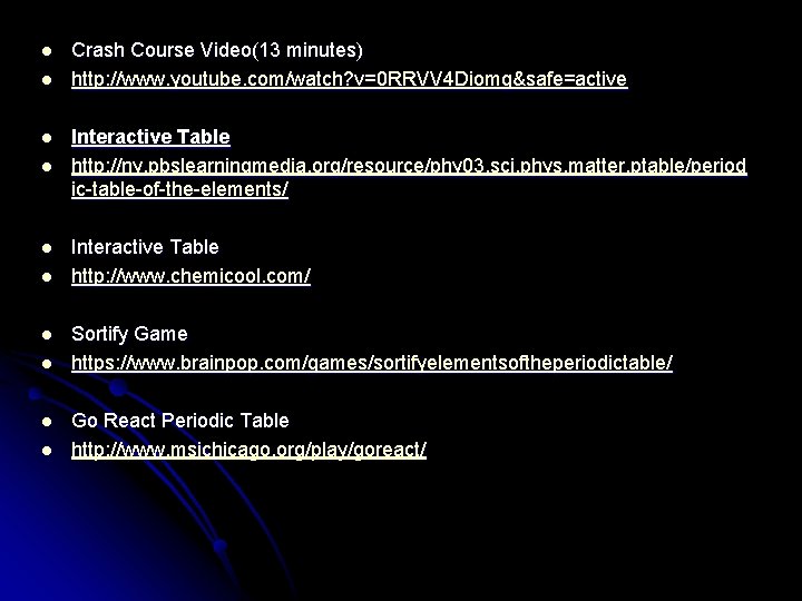 l l l l l Crash Course Video(13 minutes) http: //www. youtube. com/watch? v=0