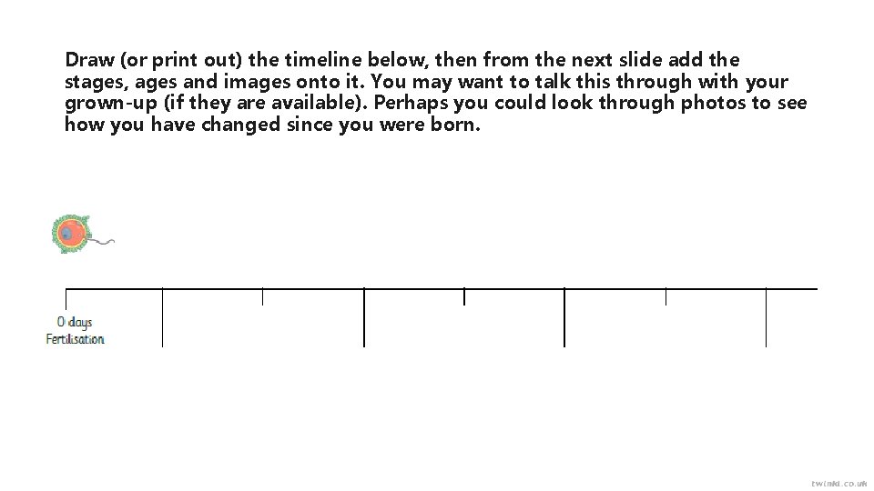 Draw (or print out) the timeline below, then from the next slide add the
