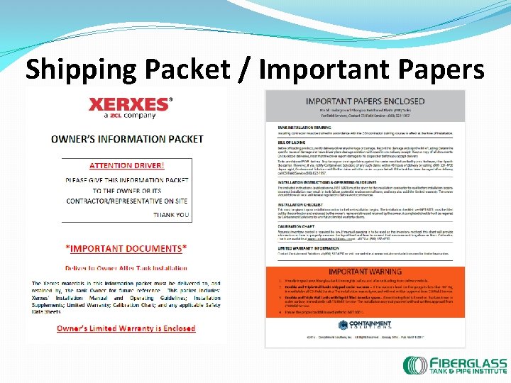 Shipping Packet / Important Papers Insert Photo of Xerxes Shipping Packet 