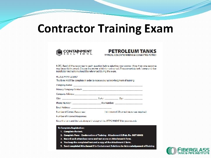 Contractor Training Exam 