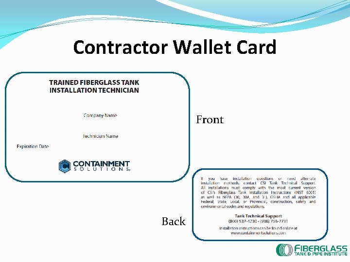 Contractor Wallet Card Front Back 