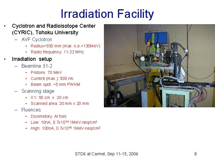 Irradiation Facility • Cyclotron and Radioisotope Center (CYRIC), Tohoku University – AVF Cyclotron •