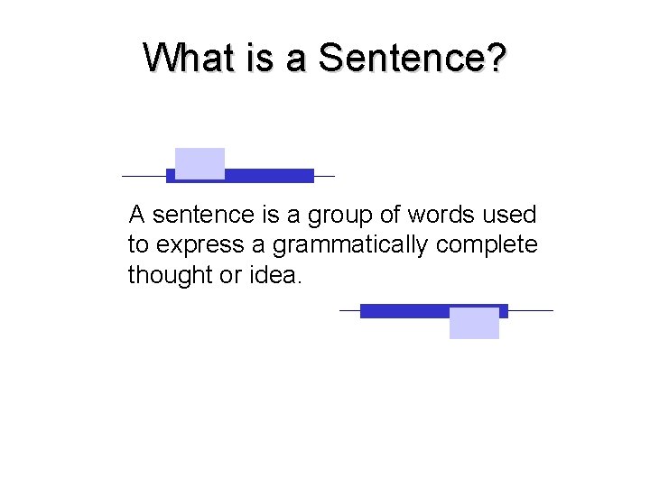 What is a Sentence? A sentence is a group of words used to express