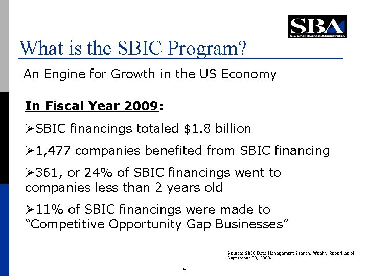 What is the SBIC Program? An Engine for Growth in the US Economy In