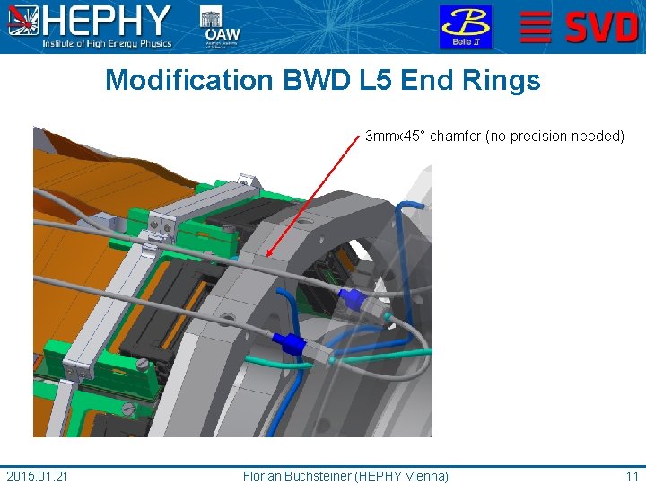 Modification BWD L 5 End Rings 3 mmx 45° chamfer (no precision needed) 2015.