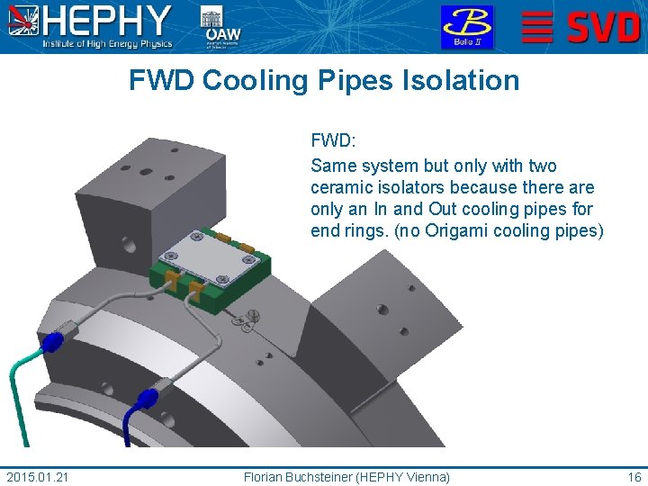 FWD Cooling Pipes Isolation FWD: Same system but only with two ceramic isolators because