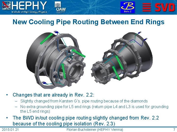 New Cooling Pipe Routing Between End Rings • Changes that are already in Rev.