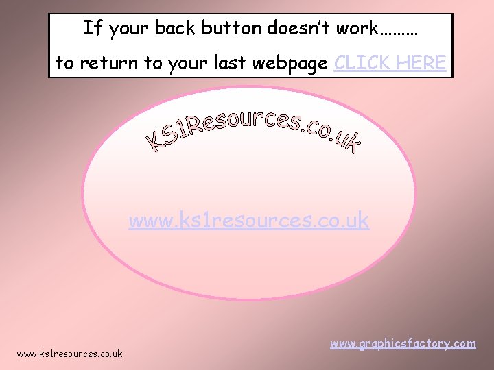 If your back button doesn’t work……… to return to your last webpage CLICK HERE