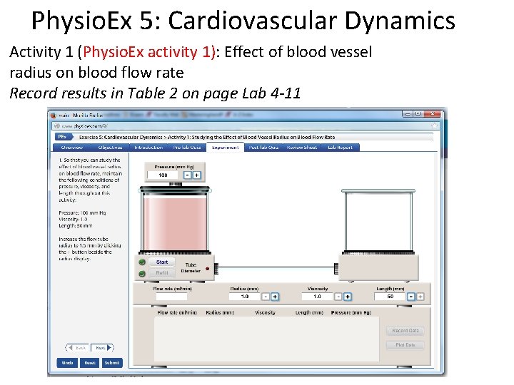 Physio. Ex 5: Cardiovascular Dynamics Activity 1 (Physio. Ex activity 1): Effect of blood