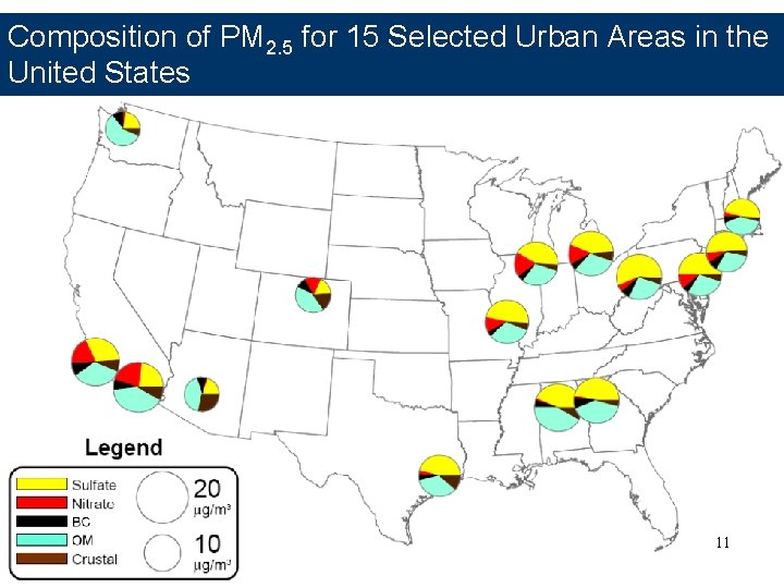 Composition of PM 2. 5 for 15 Selected Urban Areas in the United States