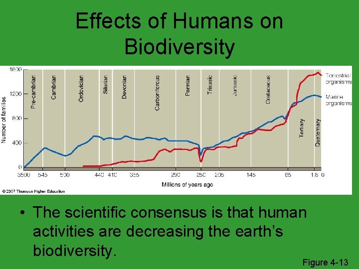 Effects of Humans on Biodiversity • The scientific consensus is that human activities are