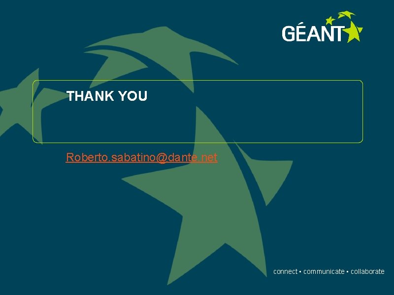 THANK YOU Roberto. sabatino@dante. net connect • communicate • collaborate 