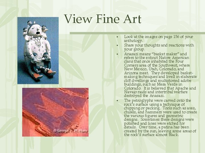 View Fine Art • • Look at the images on page 156 of your