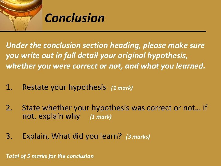 Conclusion Under the conclusion section heading, please make sure you write out in full
