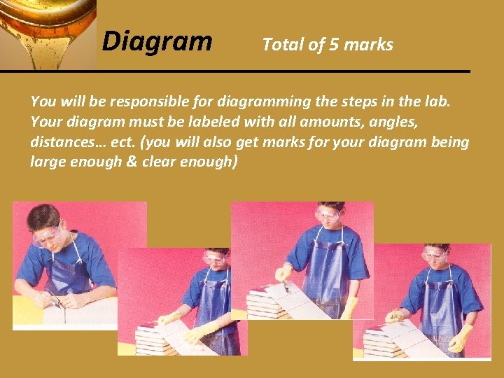 Diagram Total of 5 marks You will be responsible for diagramming the steps in