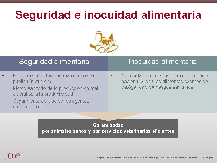 Seguridad e inocuidad alimentaria Inocuidad alimentaria Seguridad alimentaria • • • Preocupación clave en