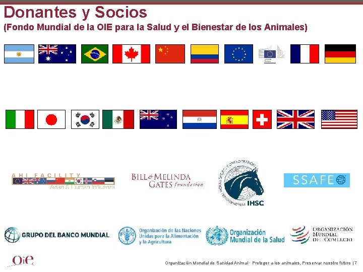 Donantes y Socios (Fondo Mundial de la OIE para la Salud y el Bienestar