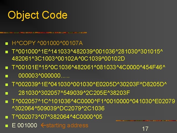 Object Code n n n n n H^COPY ^001000^00107 A T^001000^1 E^141033^482039^001036^281030^301015^ 482061^3 C Object Code n n n n n H^COPY ^001000^00107 A T^001000^1 E^141033^482039^001036^281030^301015^ 482061^3 C