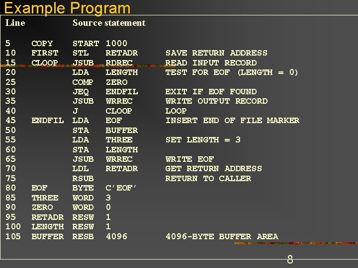 Example Program Line 5 10 15 20 25 30 35 40 45 50 55 Example Program Line 5 10 15 20 25 30 35 40 45 50 55