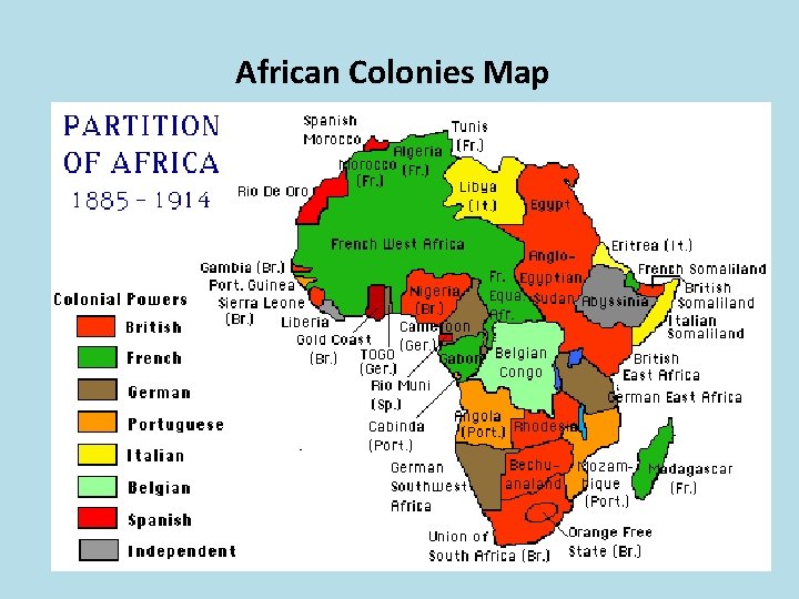 African Colonies Map 