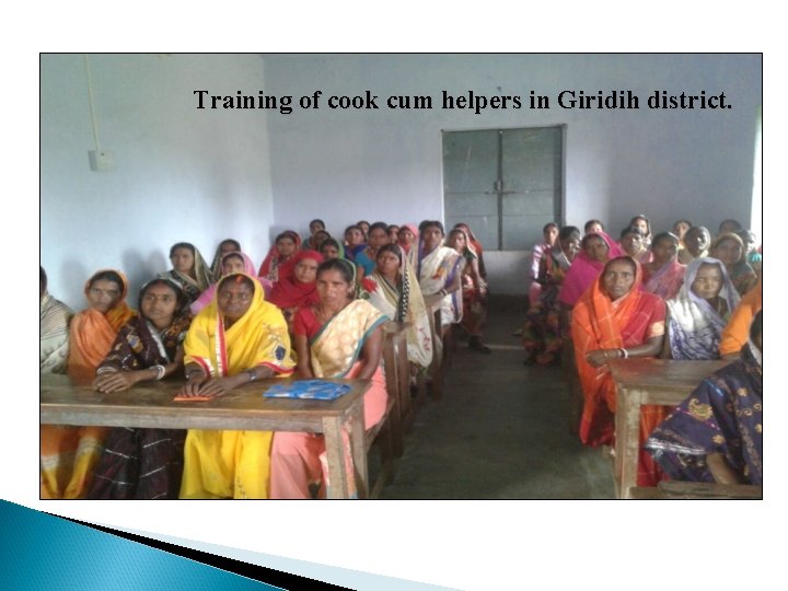 Training of cook cum helpers in Giridih district. 