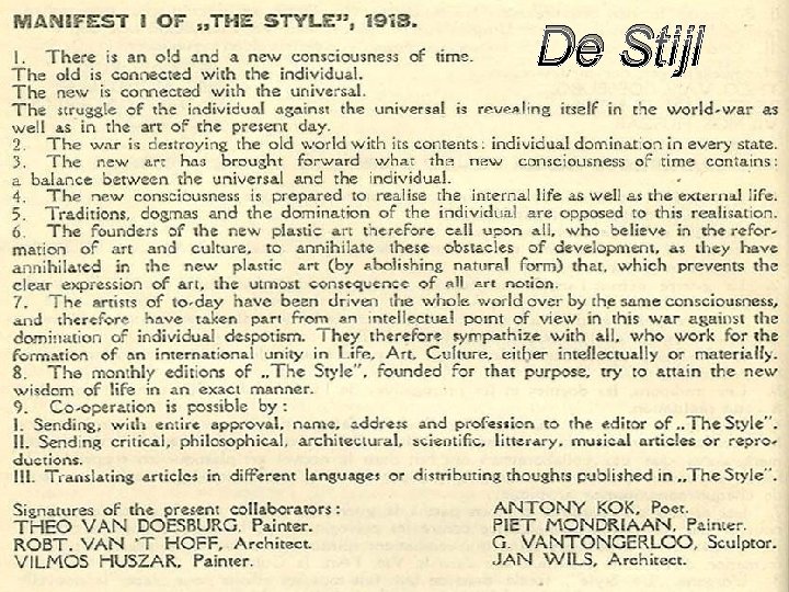 De Stijl De Stijl