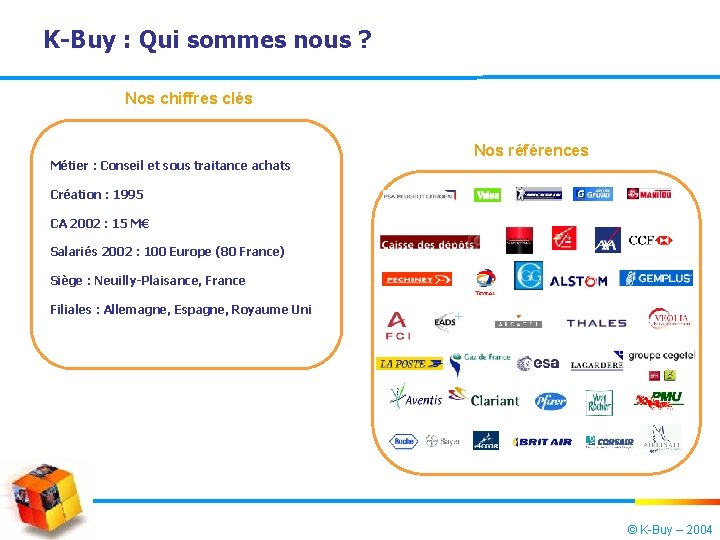 K-Buy : Qui sommes nous ? Nos chiffres clés Métier : Conseil et sous