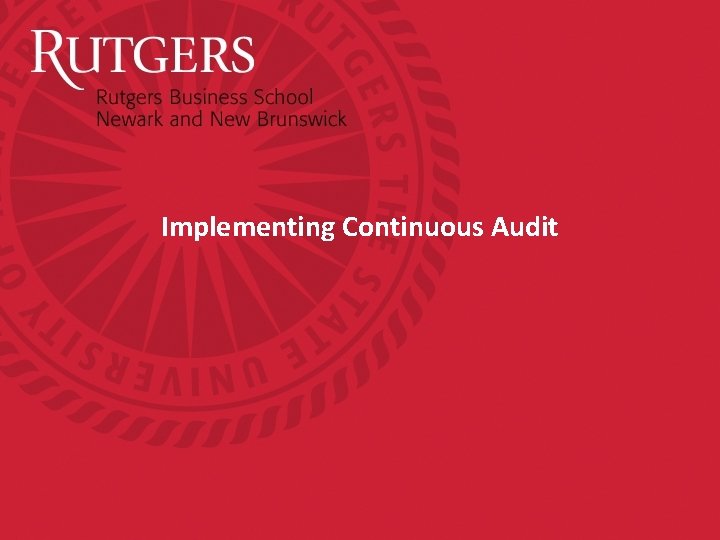 Implementing Continuous Audit 