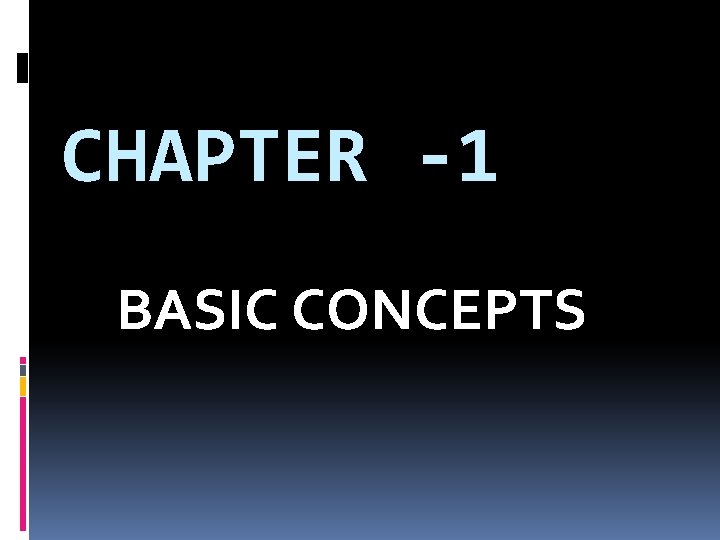 CHAPTER -1 BASIC CONCEPTS 