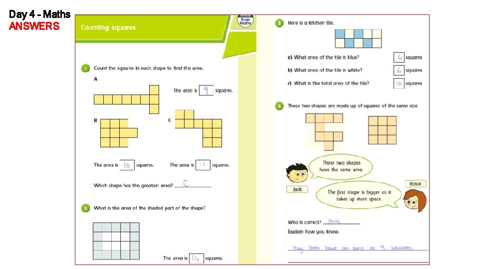 Day 4 – Maths ANSWERS 