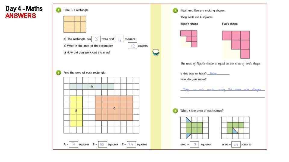 Day 4 – Maths ANSWERS 